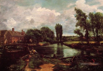 Étangs lacs et chutes d’eau œuvres - Un paysage romantique de WaterMill John Constable
